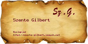 Szente Gilbert névjegykártya